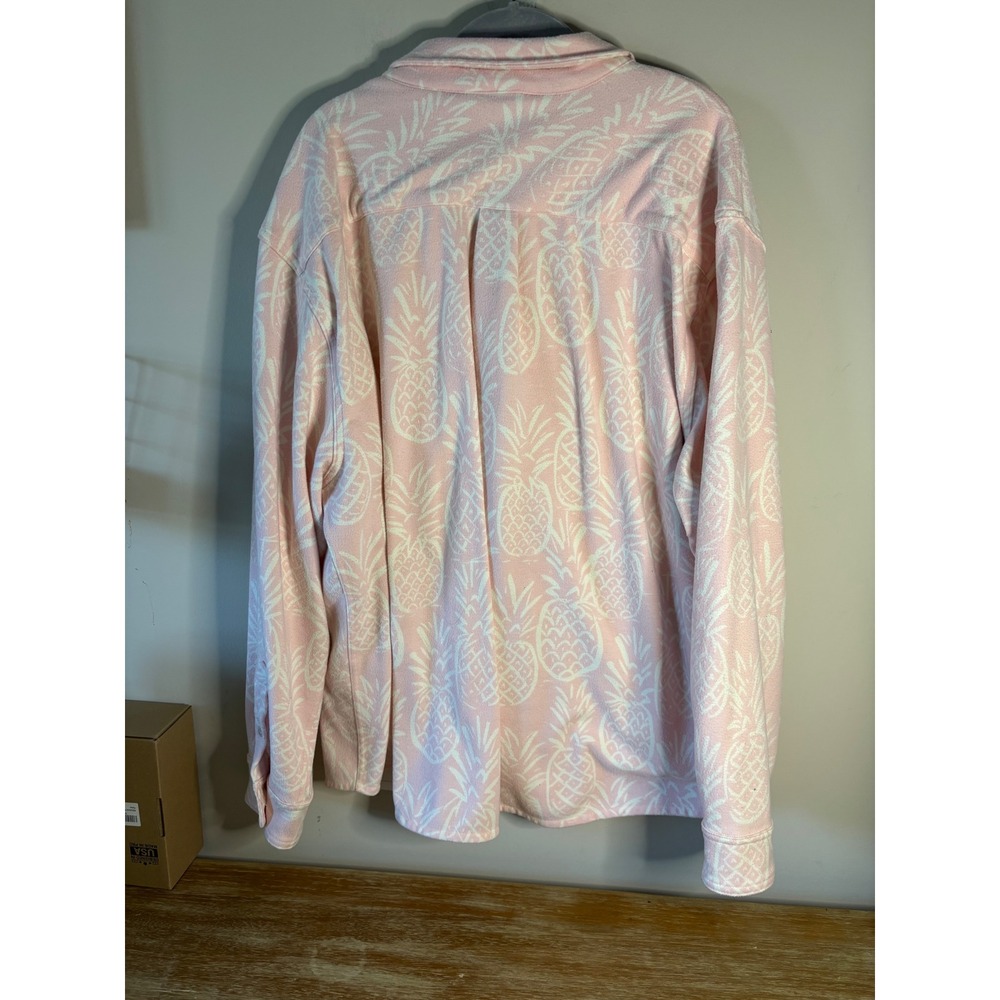 Chubbies Men's The Thigh Napple Pink Pineapple Fleece Flannel‎ Over Shirt SZ XXL - Picture 4 of 6
